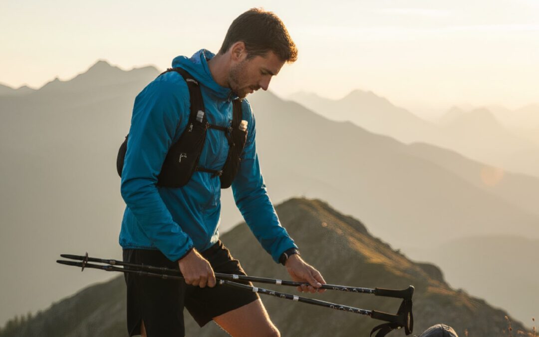 traileur avec des bâtons de trail pliable