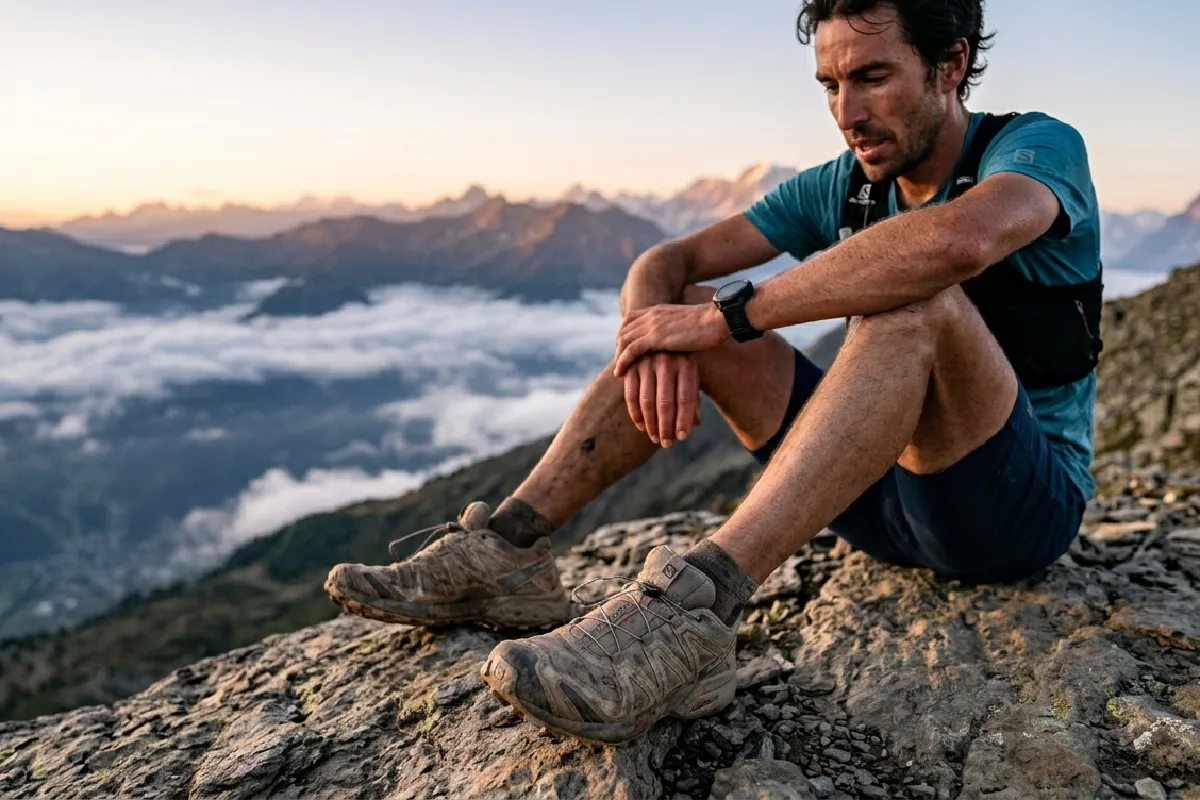 Traileur sur sentier aprés effort