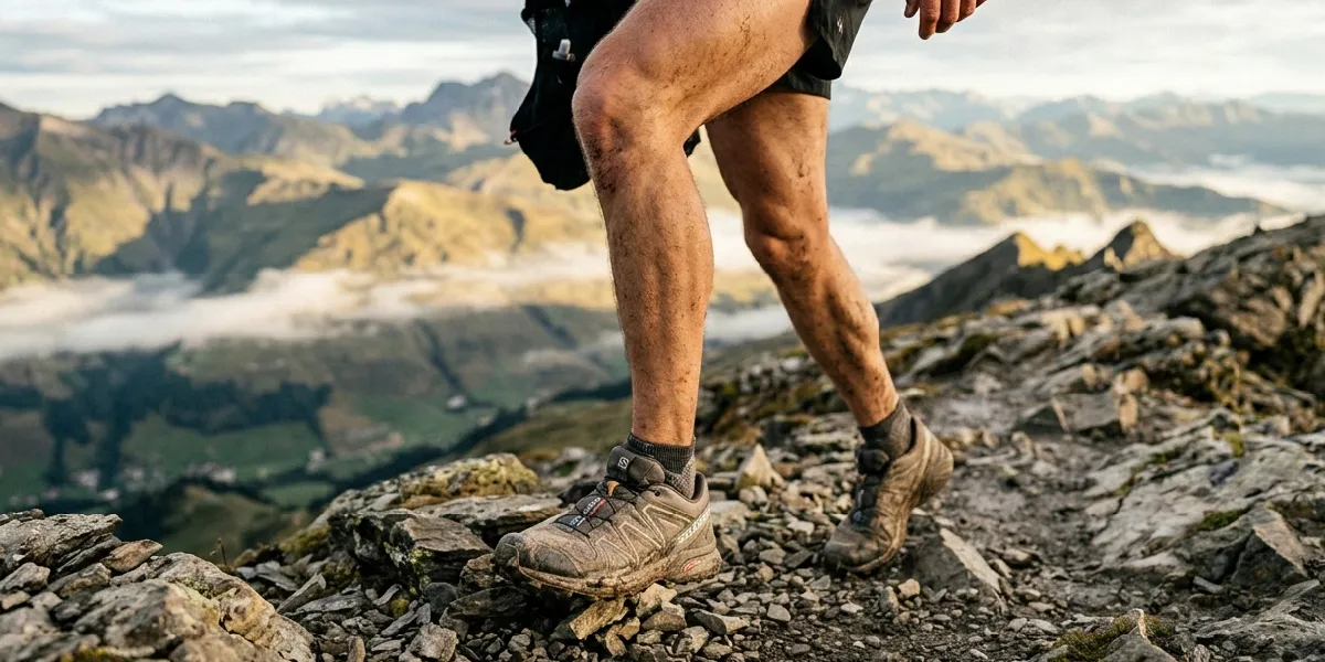 Chaussures de trail sur sentier
